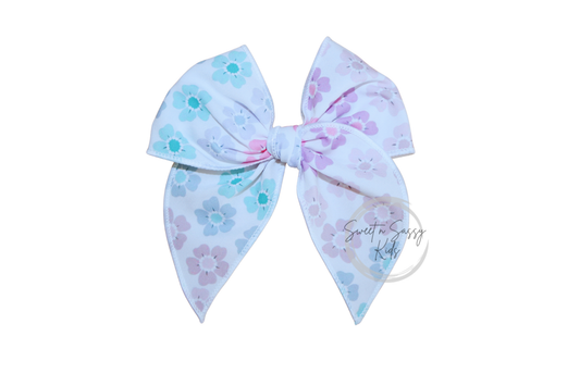 Rainbow Floral Hair Bow or Headband, 4.5 inch