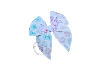 Rainbow Floral Hair Bow or Headband, 4.5 inch