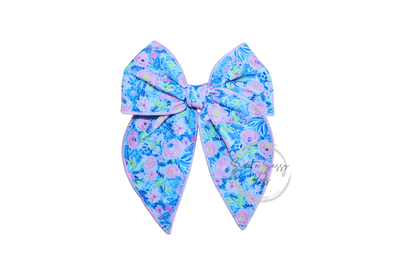 Preppy Pink Floral Fable Bow, 5.5 inch