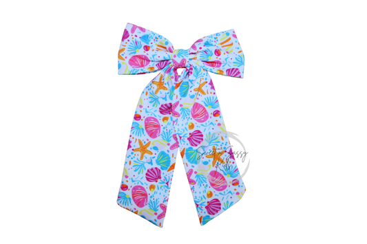 Preppy Seashells Sailor Bow, 4.5"