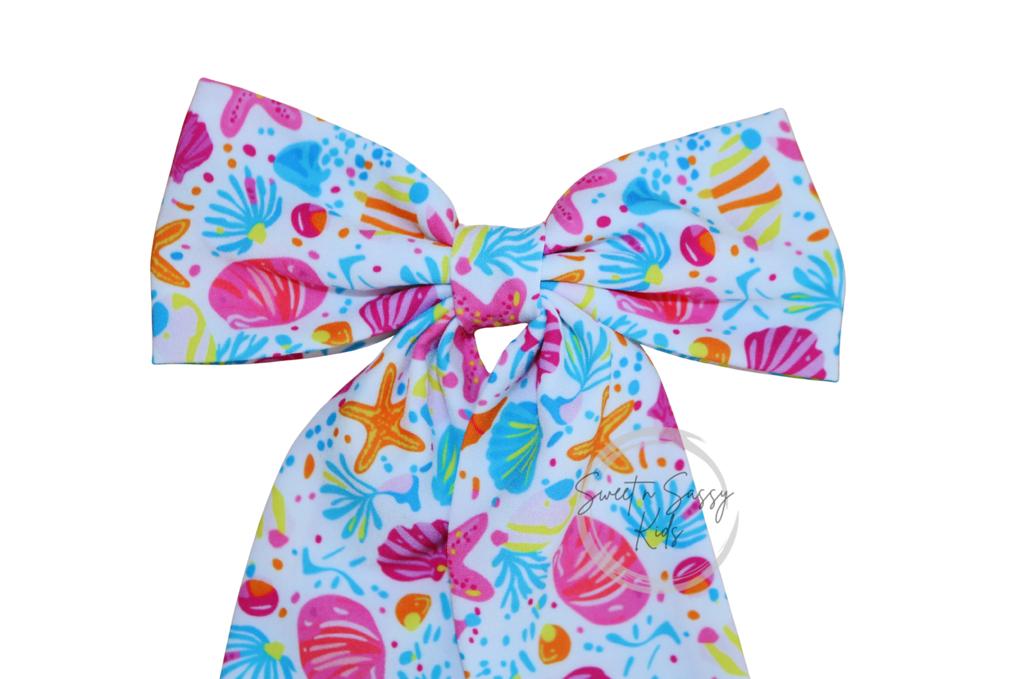 Preppy Seashells Sailor Bow, 4.5"