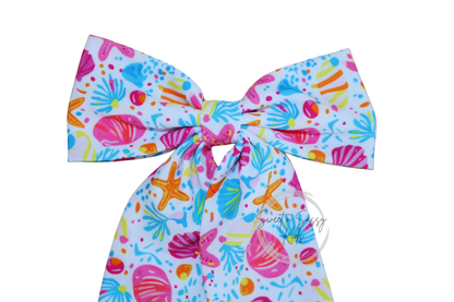 Preppy Seashells Sailor Bow, 4.5"
