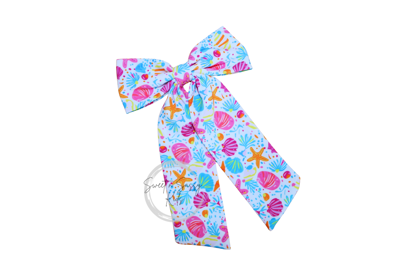 Preppy Seashells Sailor Bow, 4.5"