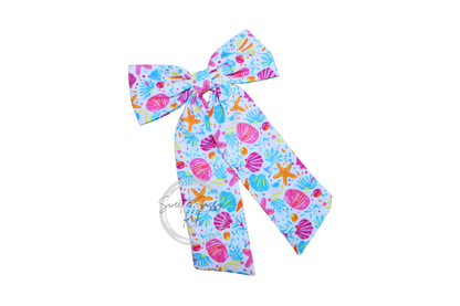 Preppy Seashells Sailor Bow, 4.5"
