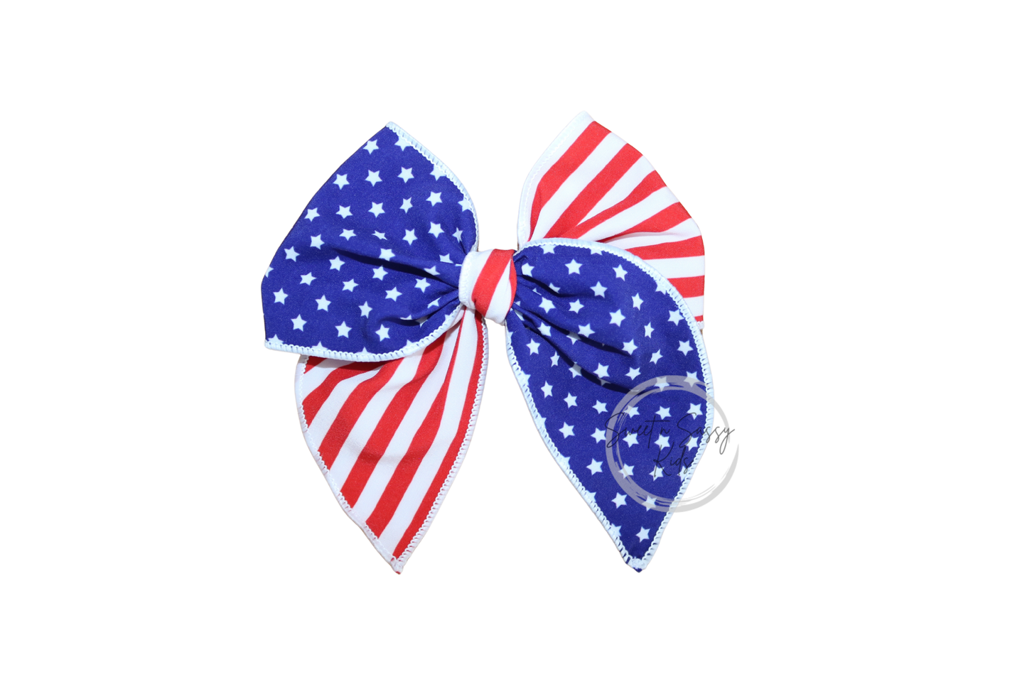 Flag Hair Bow or Headband, Small Fable, 4.5 inch