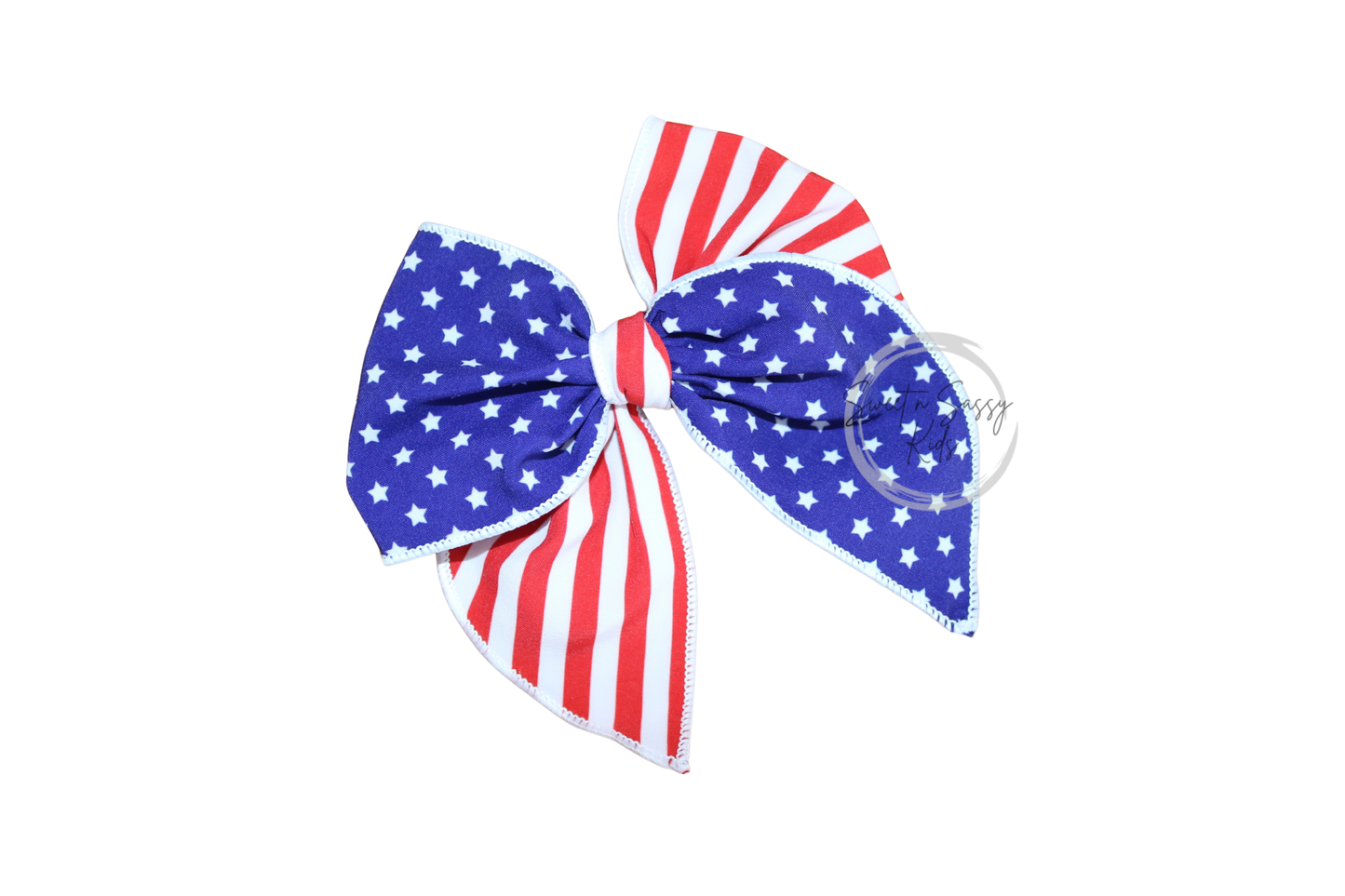 Flag Hair Bow or Headband, Small Fable, 4.5 inch