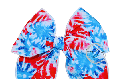 Patriotic Tie Dye Fable Bow, 5.5 inch