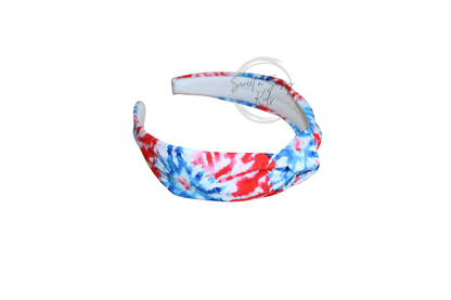 Patriotic Tie Dye Top Knot Headband
