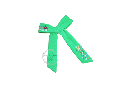 Green Velvet School Bow, ABC