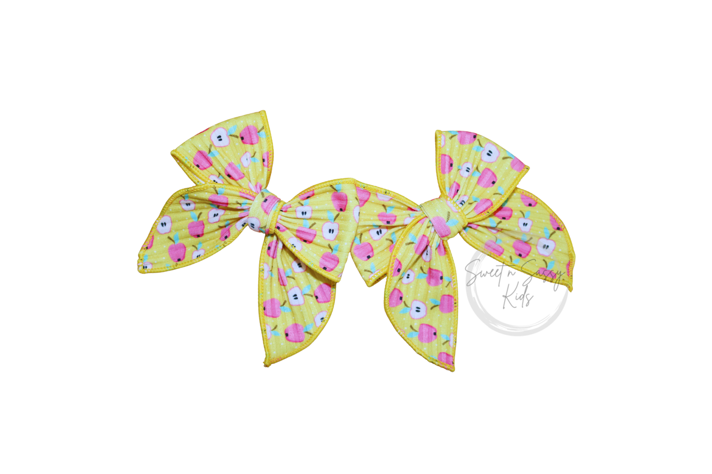 Pink Apple Hair Bow or Headband, 4 inch