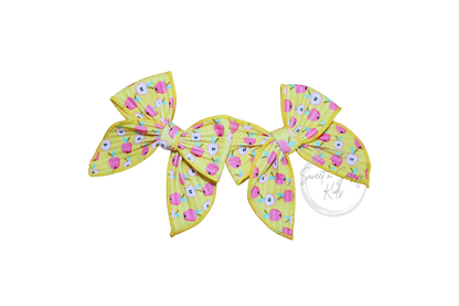 Pink Apple Hair Bow or Headband, 4 inch