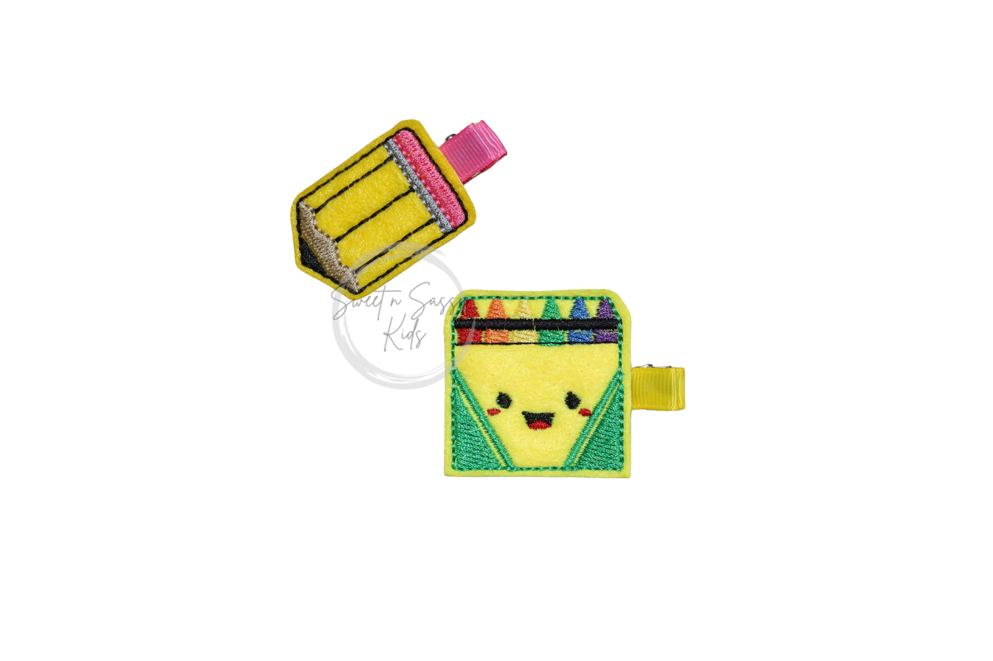 Yellow Pencil Feltie Hair Clip