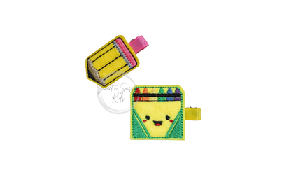 Yellow Pencil Feltie Hair Clip