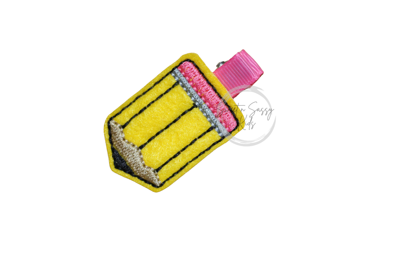 Yellow Pencil Feltie Hair Clip