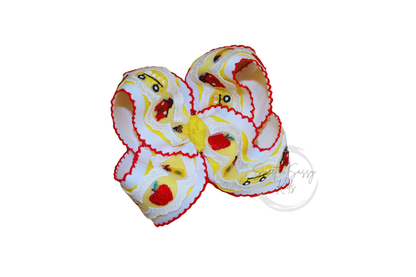 School Lace Moonstitch Hair Bow