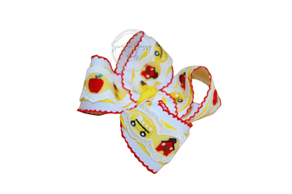 School Lace Moonstitch Hair Bow