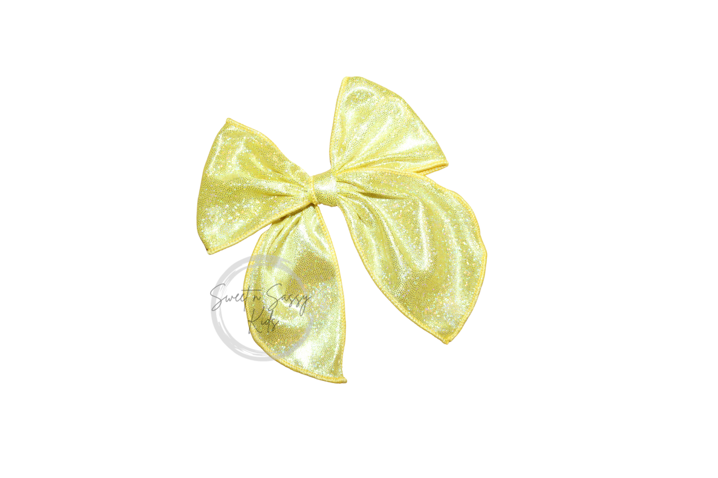 Yellow Holographic Hair Bow