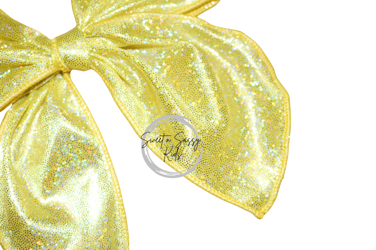 Yellow Holographic Hair Bow