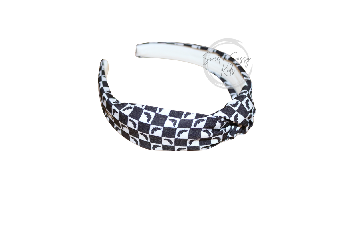 Checkered Bat Headband