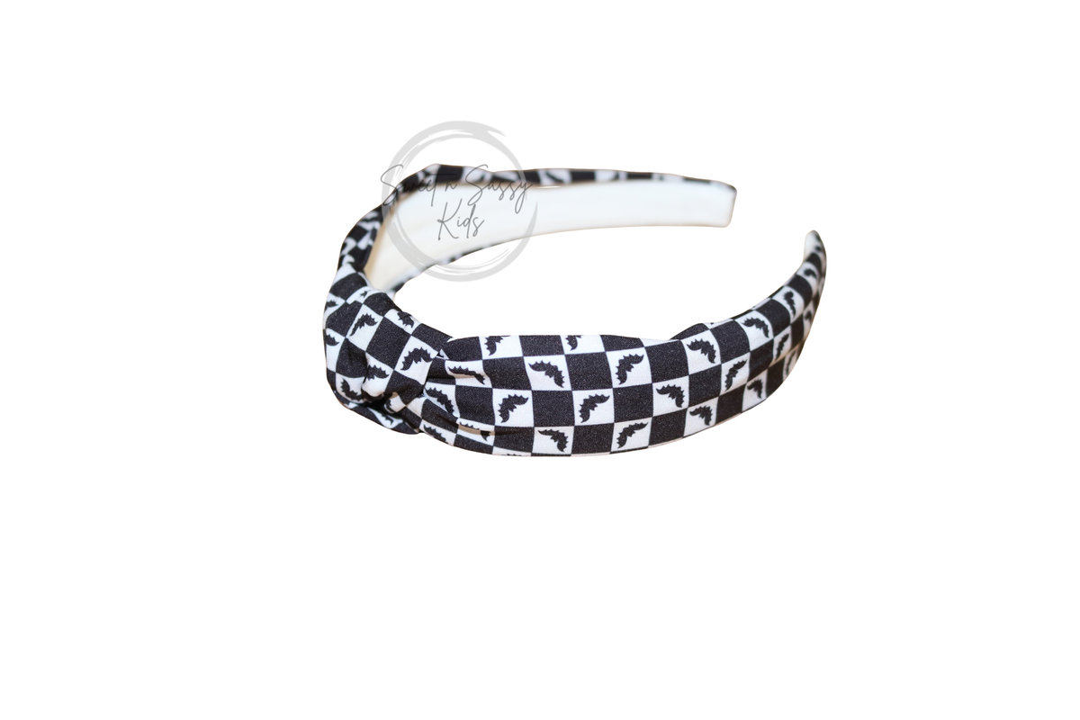 Checkered Bat Headband