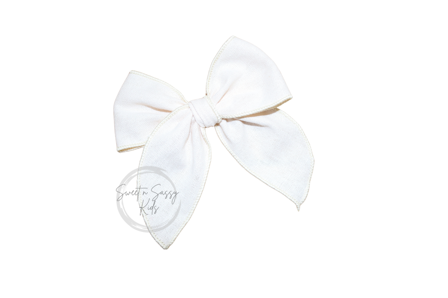 Cream Linen Fable Bow