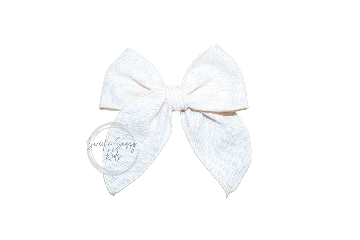Cream Linen Fable Bow