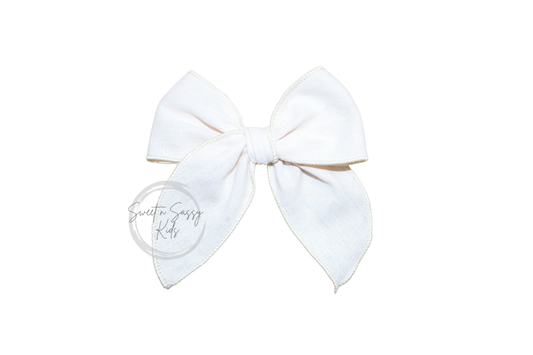 Cream Linen Fable Bow