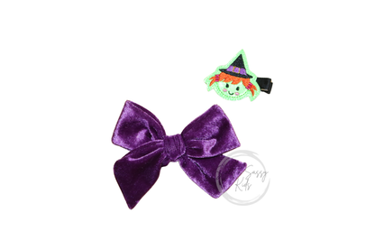 Purple Velvet Bow Set, Witch Clippie