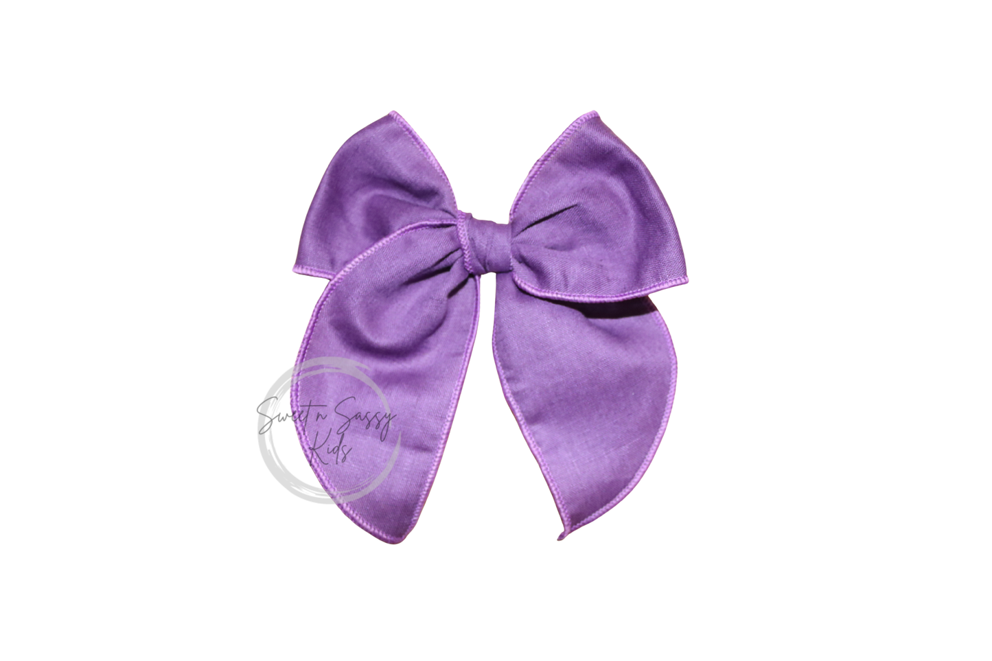 Deep Grape Purple Linen Fable Bow