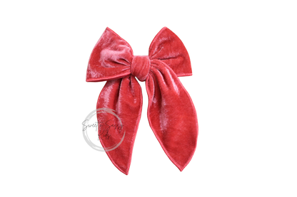 Crimson Red Velvet Hair Bow