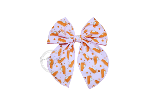 Pumpkin Pie Hair Bow, 5.5 inch