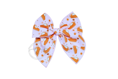 Pumpkin Pie Hair Bow, 4.5 inch