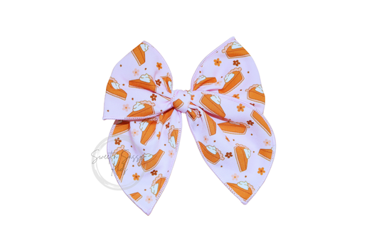 Pumpkin Pie Hair Bow, 4.5 inch