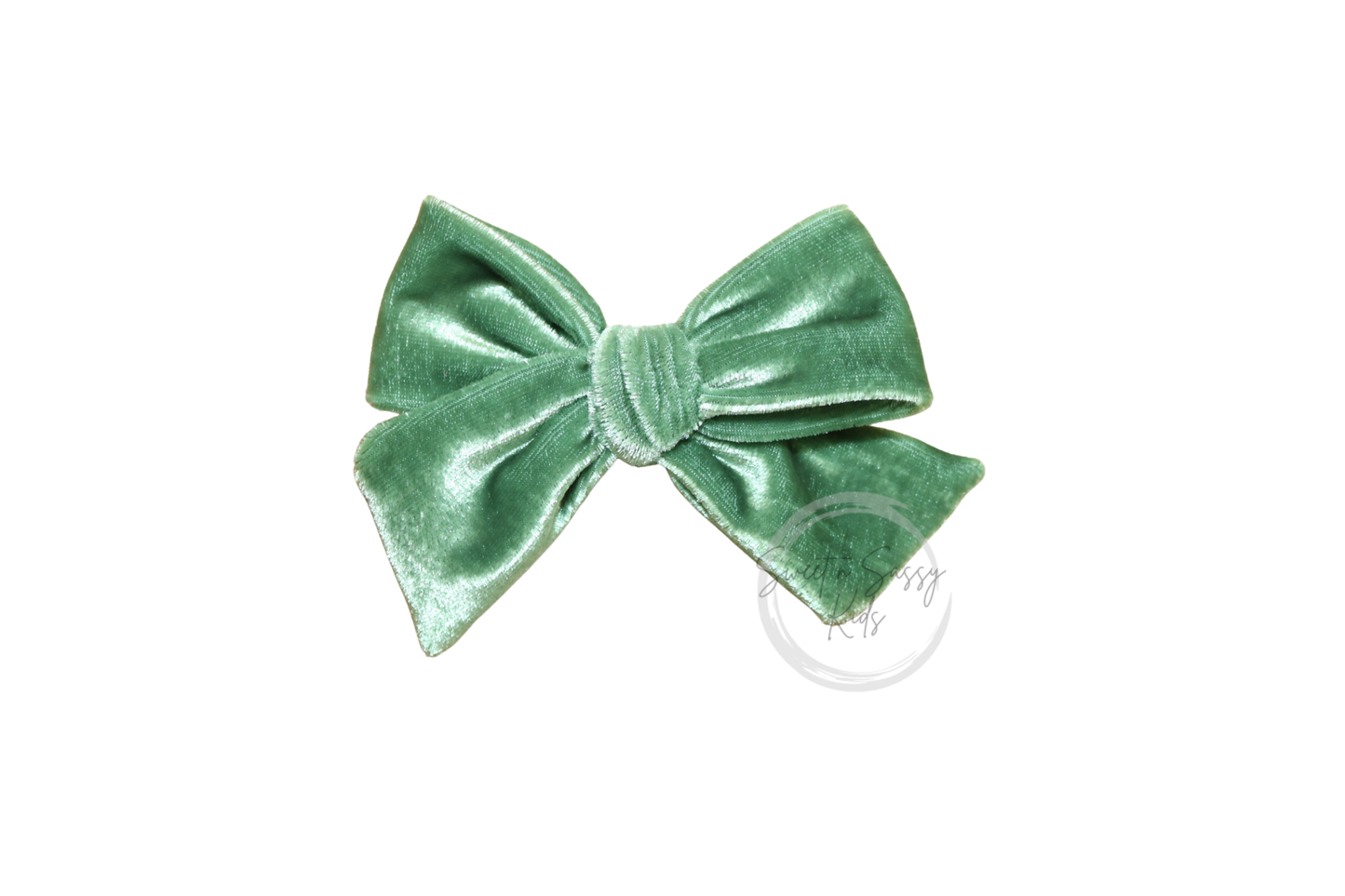 Fern Green Velvet Bow or Headband, Iced Velvet