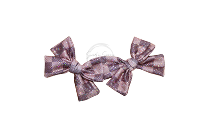 Holographic Brown Checkered Hair Bow