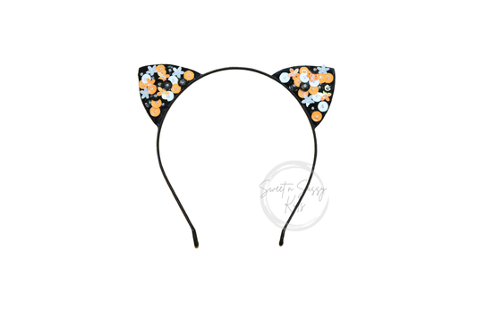 Sequin Cat Ear Headband, Orange
