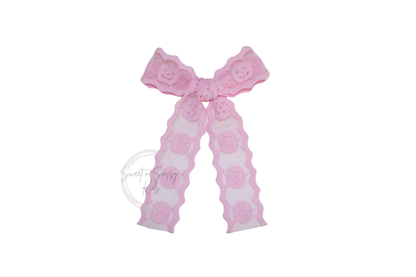 Pink Pumpkin Lace Bow