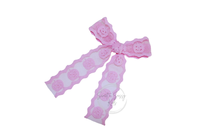 Pink Pumpkin Lace Bow