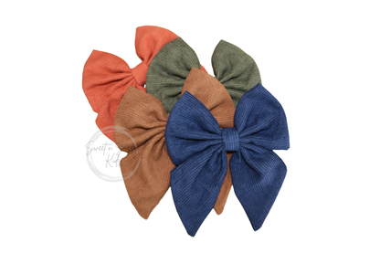 Cinnamon Corduroy Sailor Bow