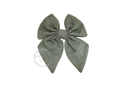 Olive Corduroy Sailor Bow