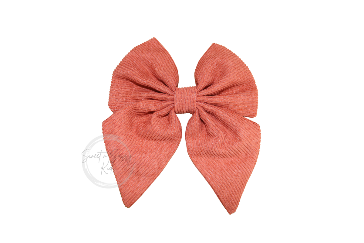 Burnt Orange Corduroy Sailor Bow