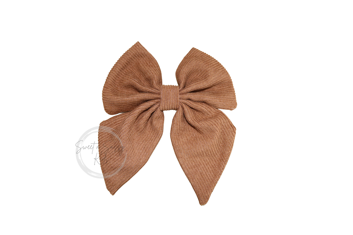 Cinnamon Corduroy Sailor Bow