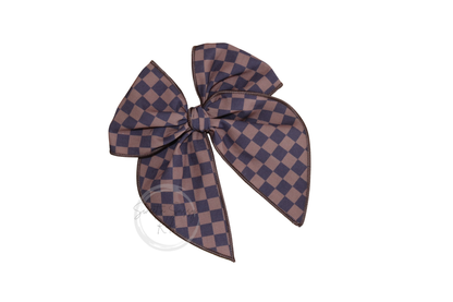 Brown Checkered Fable Bow