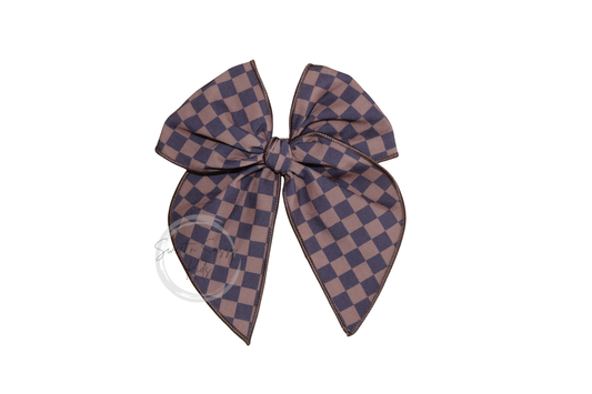 Brown Checkered Fable Bow