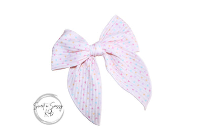 Pastel Hearts Hair Bow, 5.5 inch