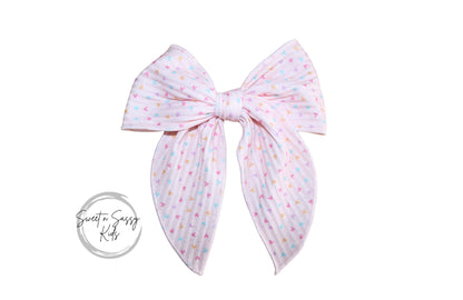 Pastel Hearts Hair Bow, 5.5 inch