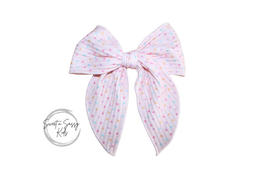 Pastel Hearts Hair Bow, 5.5 inch
